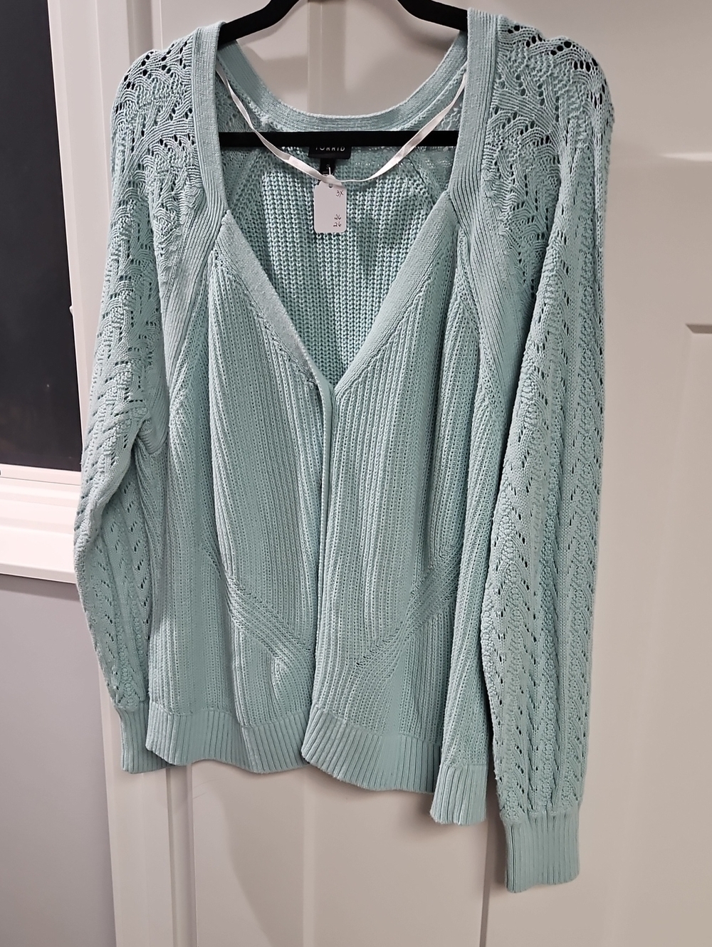 torrid Mint Green Open-Front Pointelle Cardigan